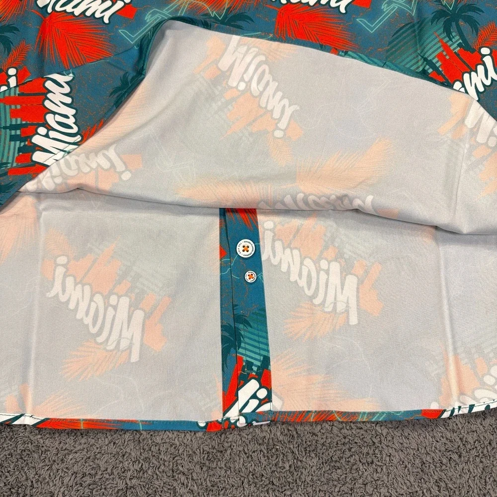 Dixxon The‎ Vice Miami Shirt Mens 3XL Blue Red Palm Tree Party Wear Button Up - Picture 9 of 11